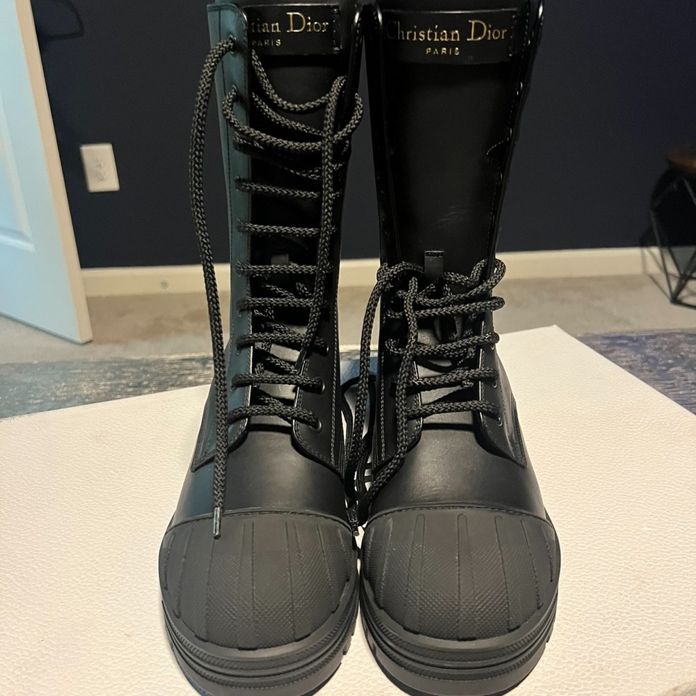 Christian Dior Black Combat Boots